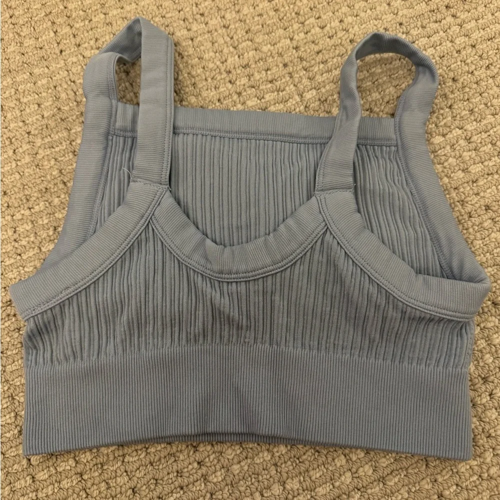 Aerie Ribbed Seamless High Neck Longline Bralette - Picture 3 of 4